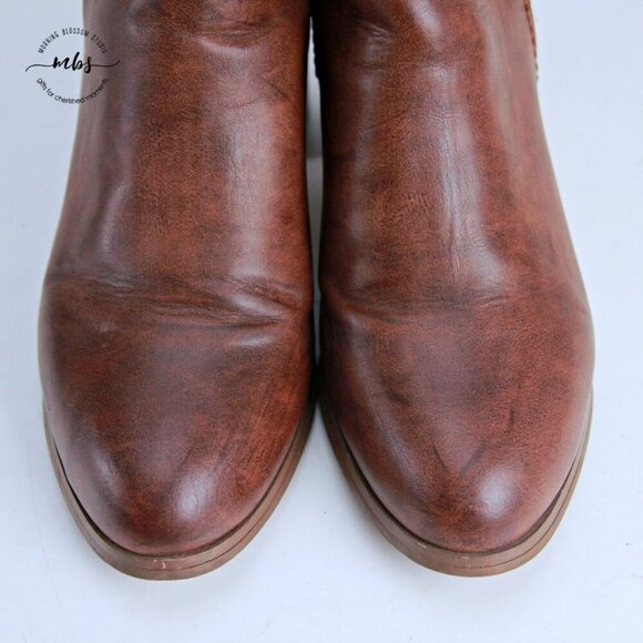 Steve Madden Johan Faux Leather Ankle Booties Brown Women 10 - Picture 10 of 13